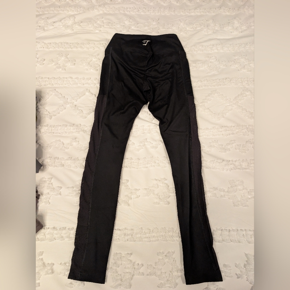 Gymshark Black Mesh Leggings With Pockets - Picture 3 of 7